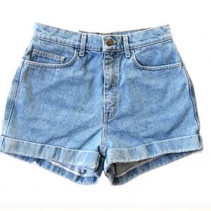 American Apparel Denim High Waist Shorts.